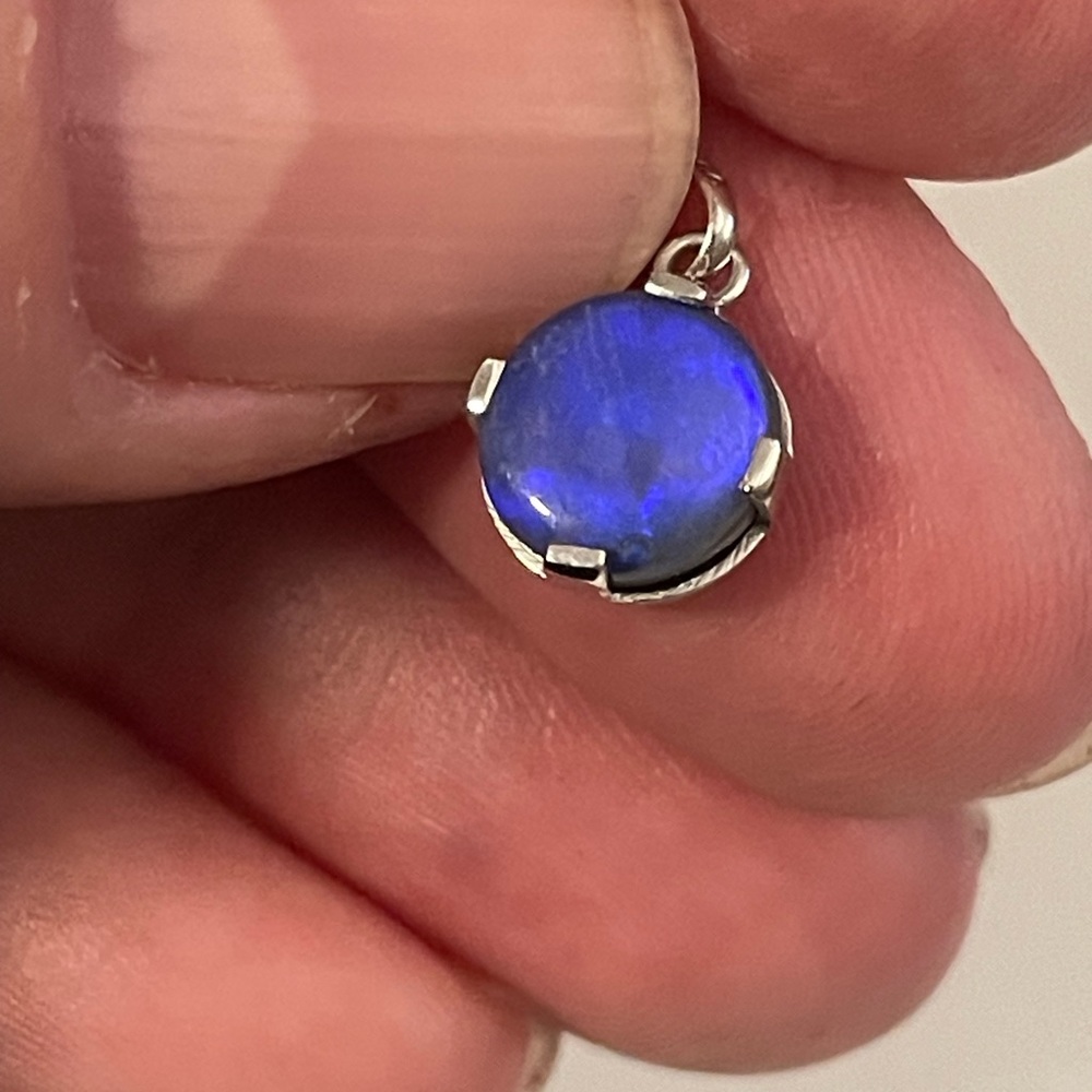 14K white gold opal Pendant - Picture 5 of 7